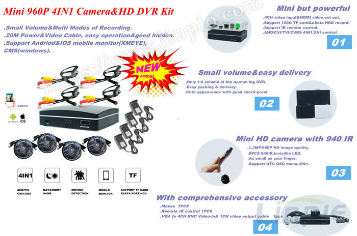 Mini Hidden DVR Kits With Mini IR Camerae