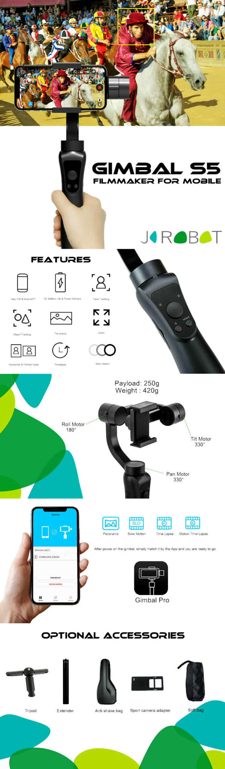 3 axis handheld gimbal stabilizer