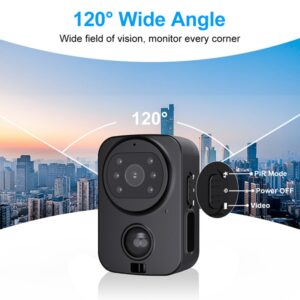Covert Spy PIR Cam: Wearable for Moto Security (No WiFi)